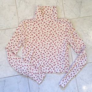 Cherry Blossom Crop Turtle Neck